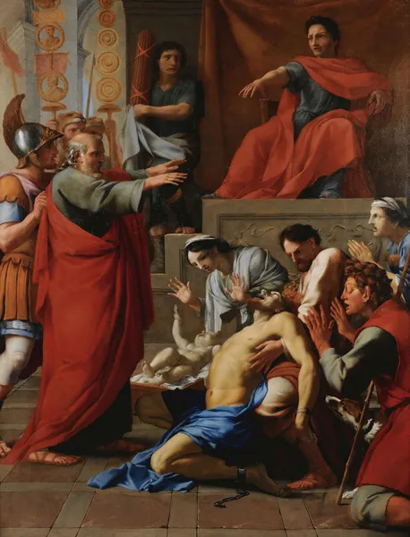 Saint Paul Exorcizing A Possessed Man av Eustache Le Sueur