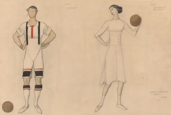 Costume Study for ‘Jeux’ av Léon Bakst
