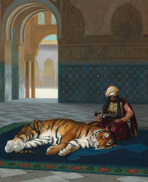 Le Tigre Et Le Gardien av Jean-Léon Gérôme