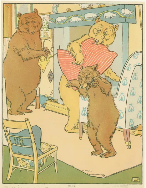 Baby bear sees his broken chair av Leonard Leslie Brooke