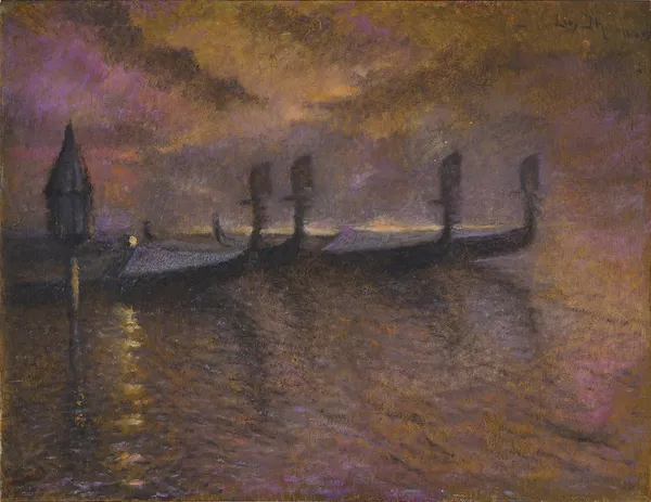 Gondolas by Moonlight av Lucien Lévy-Dhurmer
