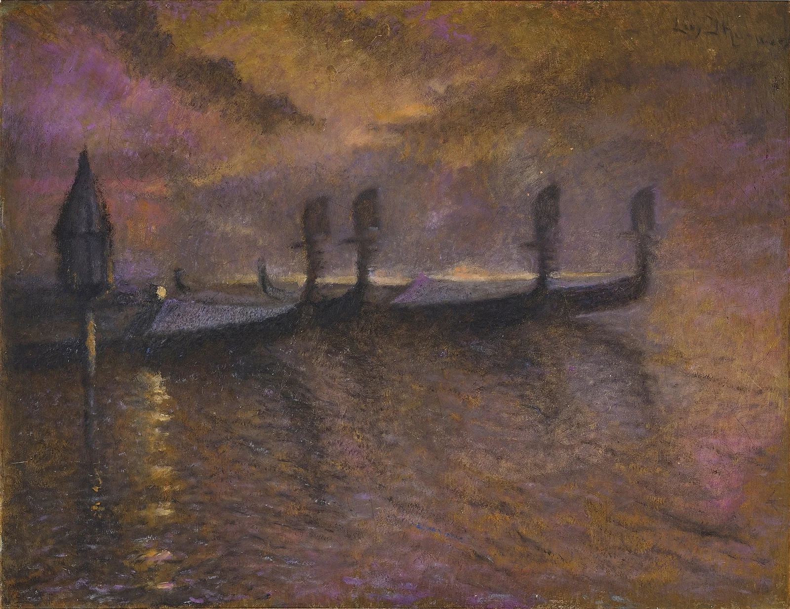 Gondolas by Moonlight av Lucien Lévy-Dhurmer
