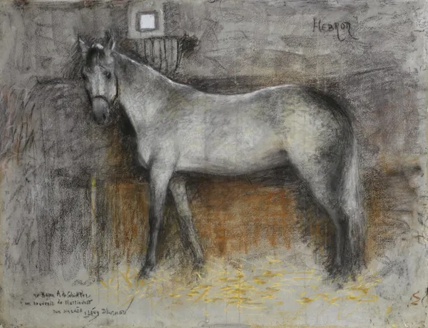 Hébron in his stable av Lucien Lévy-Dhurmer