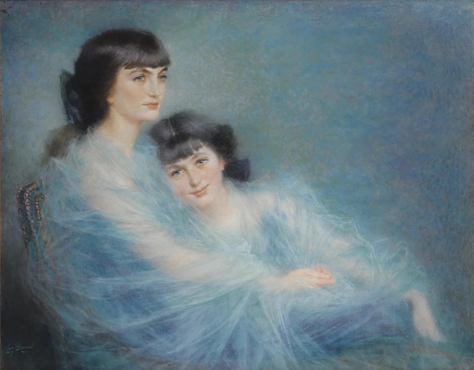 Jeune mère et sa fille av Lucien Lévy-Dhurmer
