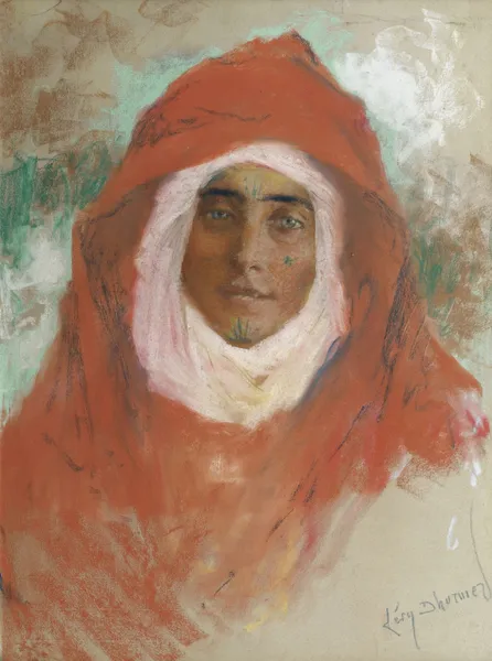 Portrait de jeune femme av Lucien Lévy-Dhurmer