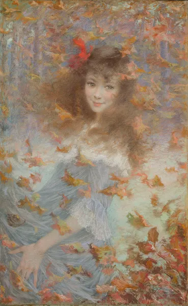 Portrait de Suzanne de Laborde, Comtesse Doria av Lucien Lévy-Dhurmer