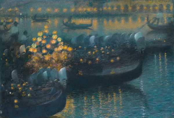 Sérénade au clair de lune – Venise av Lucien Lévy-Dhurmer