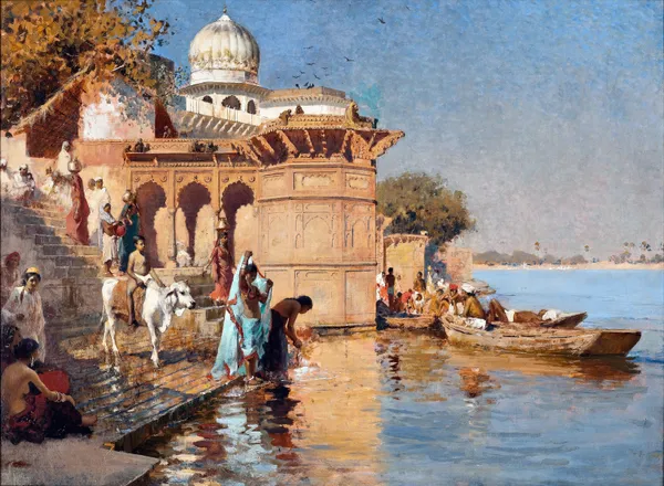 Along the Ghats, Mathura av Edwin Lord Weeks