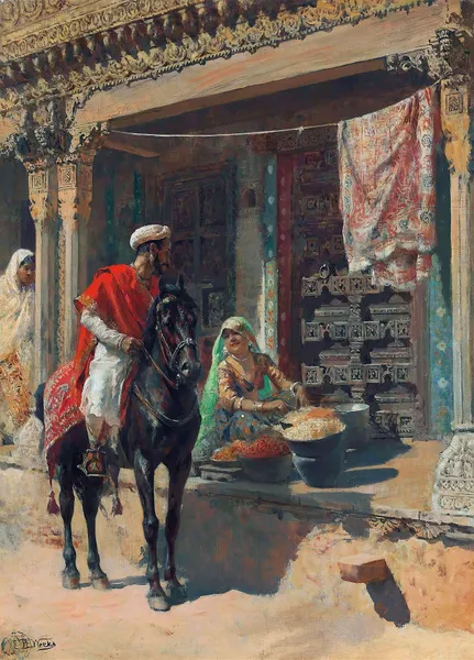 Street vendor, Ahmedabad av Edwin Lord Weeks