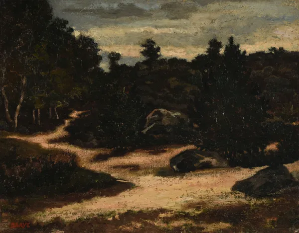 Chemin sableux en forêt de Fontainebleau av Antoine-Louis Barye