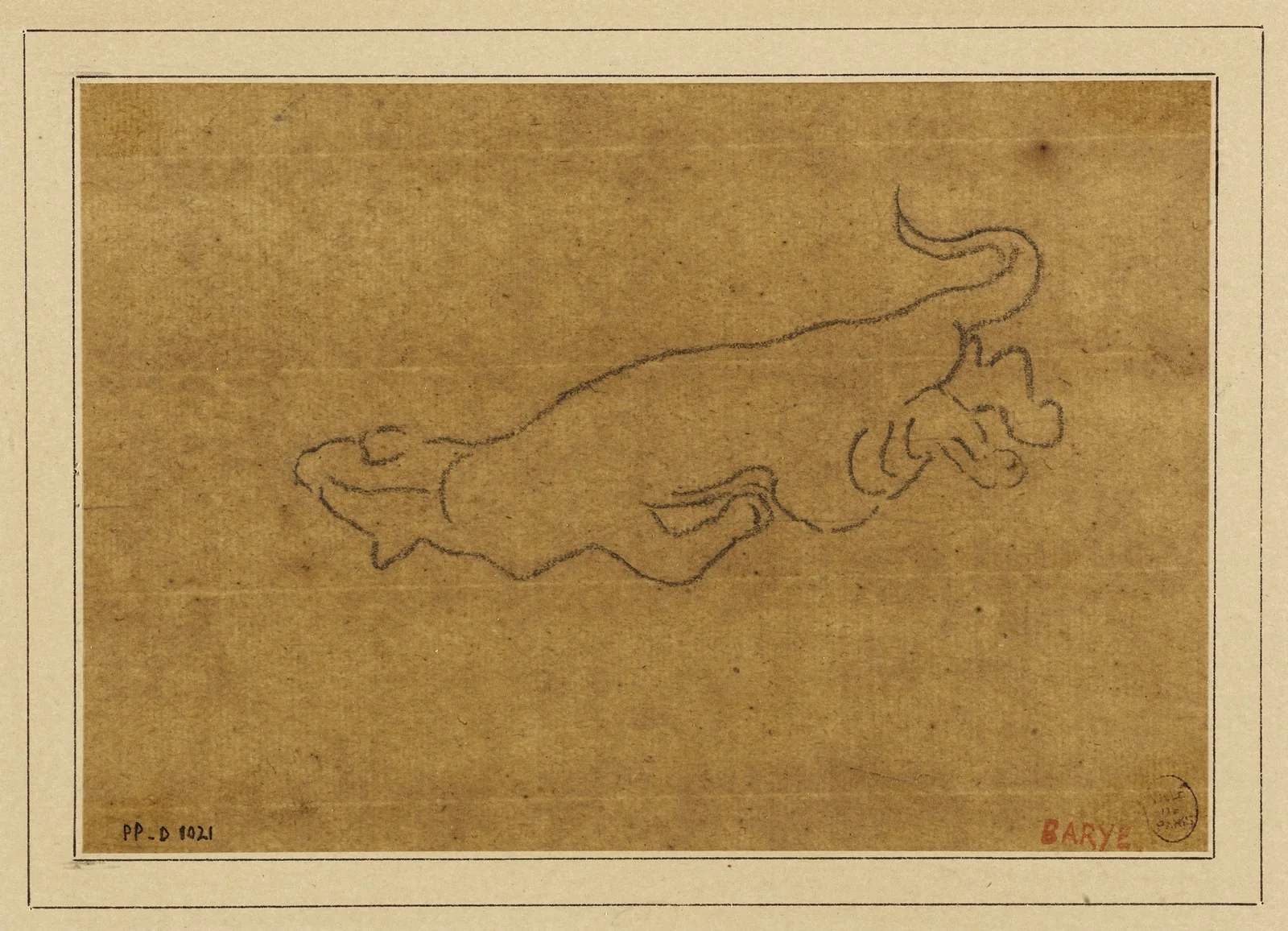 Panthère couchée (19th century) av Antoine-Louis Barye