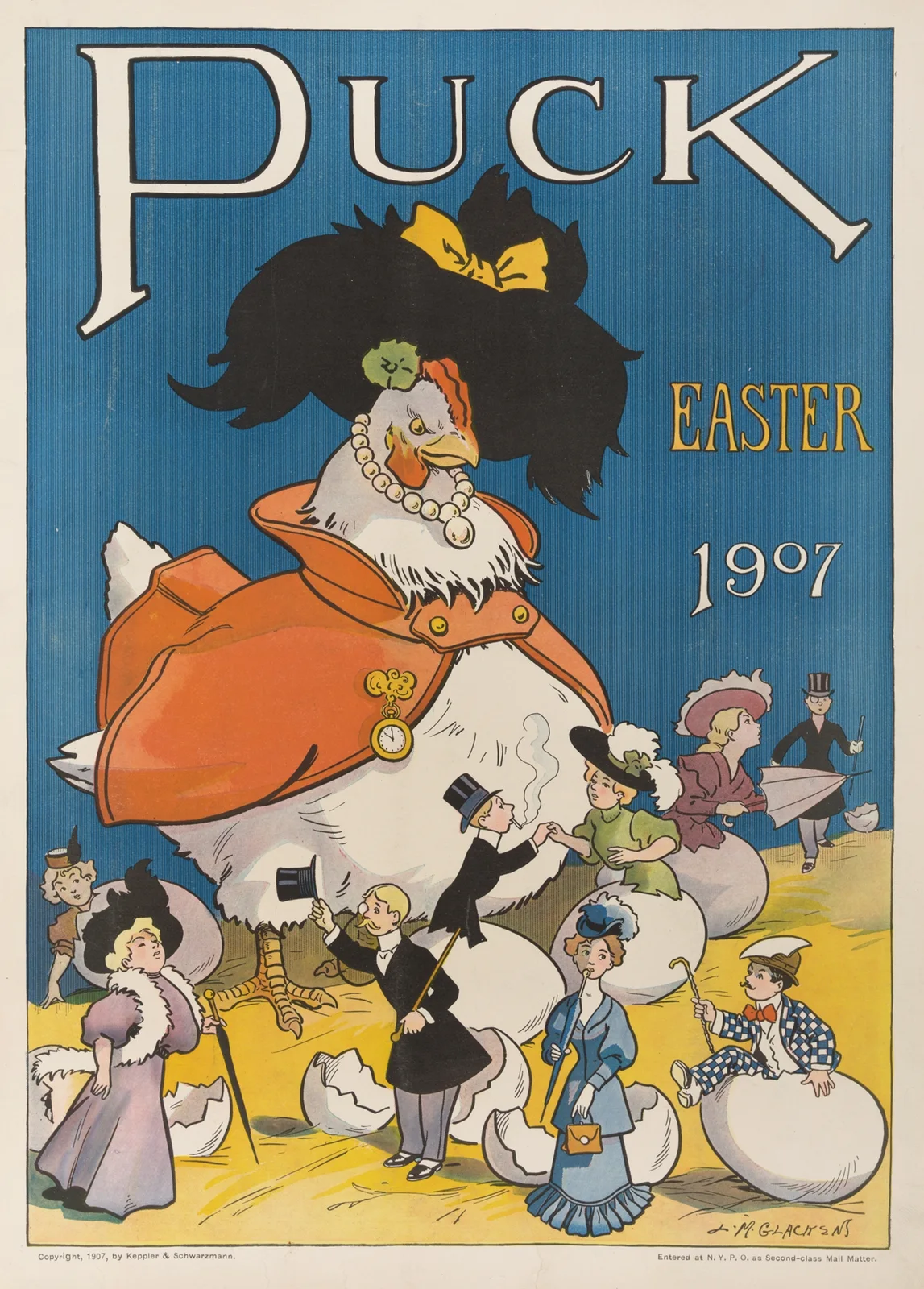 Puck Easter 1907 av Louis Glackens
