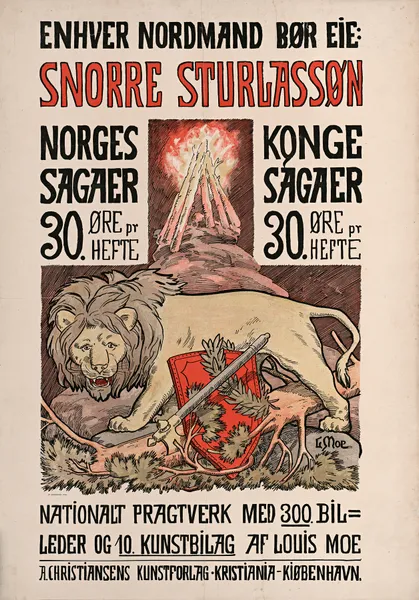 Enhver Nordmand bør eie; Snorre Sturlassøn, Norges Kongesagaer, 30. Øre pr Hefte av Louis Moe