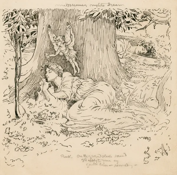 Midsummer night’s dream, Puck; On the ground sleep sound av Louis Rhead