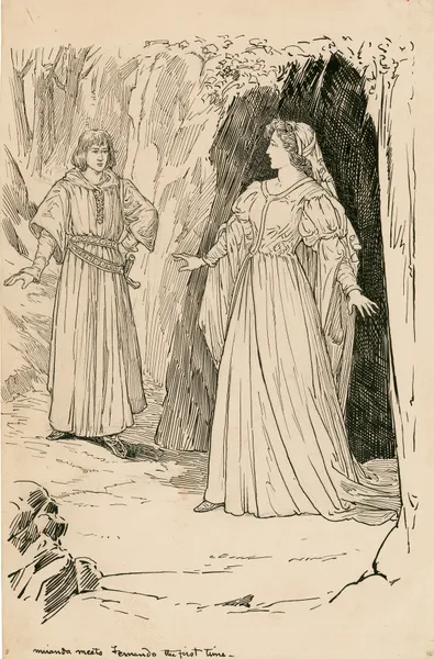 Miranda meets Fernando the first time av Louis Rhead