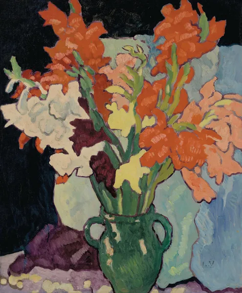 Glaïeuls à la cruche verte av Louis Valtat