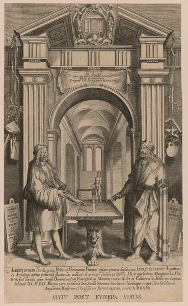 Alberti Dureri Noribergensis, Pictorum Germaniae Principis effigies genuina duplex av Lucas Kilian