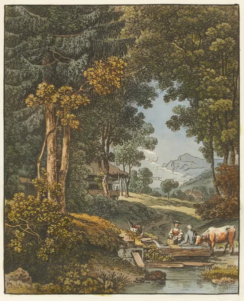 Am Brunnen av Johann Ludwig Aberli