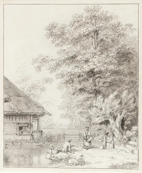 Bauernhaus am Wasser av Johann Ludwig Aberli