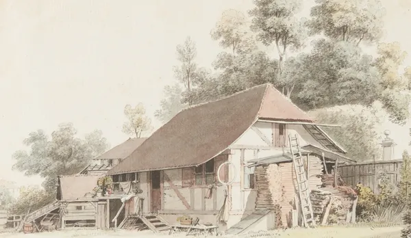 Bauernhaus im Berner Mittelland av Johann Ludwig Aberli