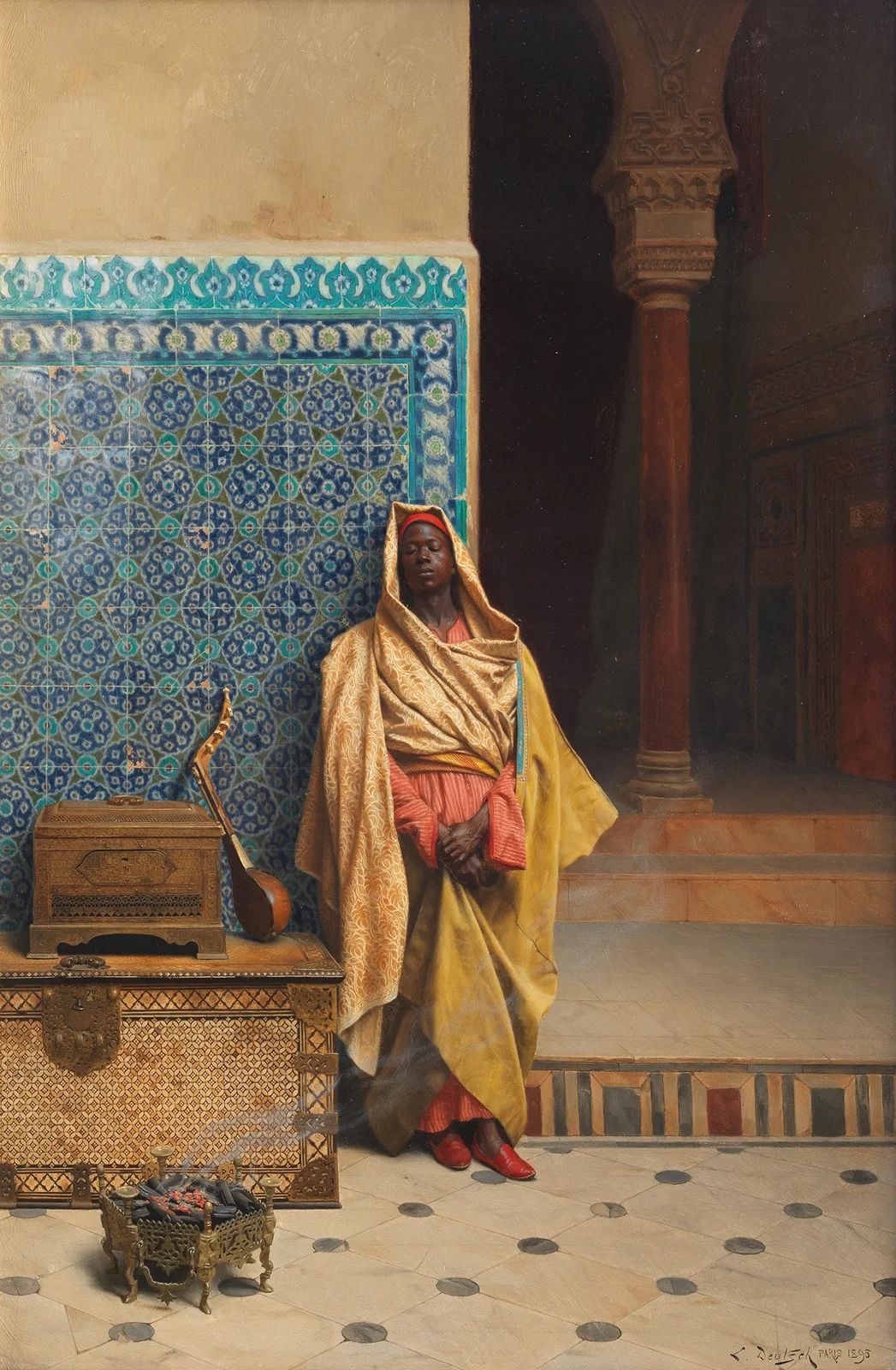 At the Mosque av Ludwig Deutsch