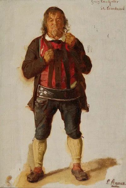 Portrait of Georg Lanthaler, St. Leonhard av Ludwig Knaus