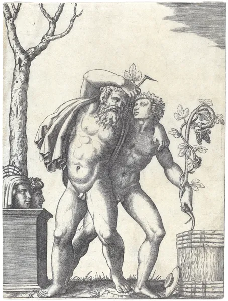 A Young and an Old Bacchant av Marcantonio Raimondi
