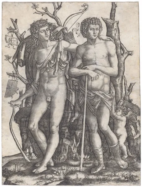 Apollo and Hyacinthus av Marcantonio Raimondi