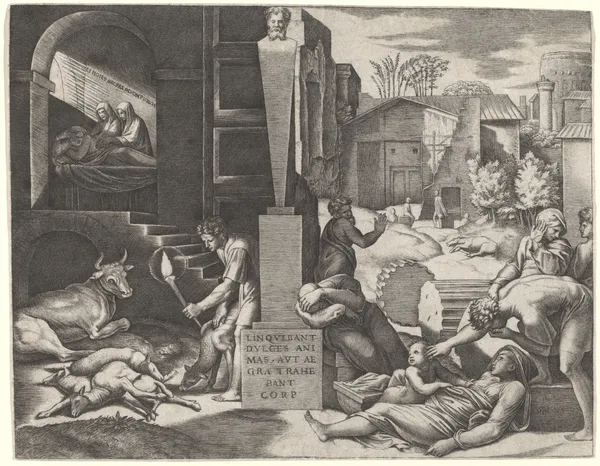 Il Morbetto (The Plague) av Marcantonio Raimondi