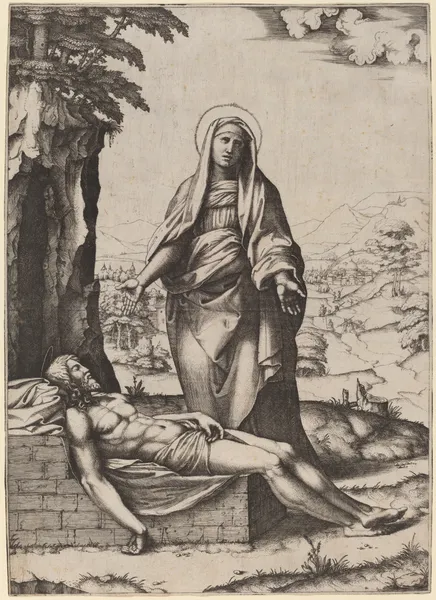 The Lamentation of the Virgin av Marcantonio Raimondi