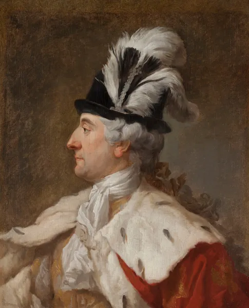 Portrait of King of Poland Stanisław August in a Feathered Hat av Marcello Bacciarelli