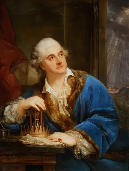 Portrait of Stanisław August with hourglass av Marcello Bacciarelli