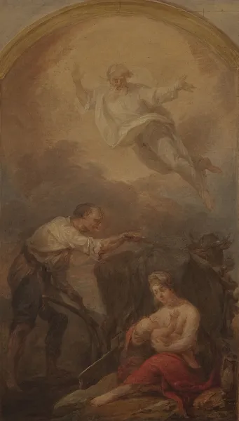 Saint Isidore ploughing, sketch av Marcello Bacciarelli