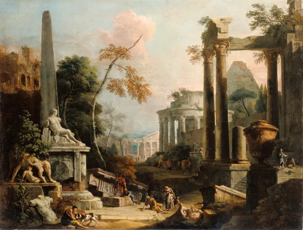 Landscape with Classical Ruins and Figures av Marco Ricci