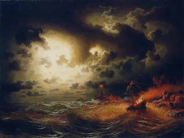 Burning Steamer av Marcus Larson