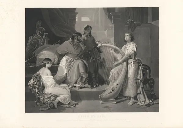 David et Saül (after Frédéric Henri Schopin) av Jean-Pierre-Marie Jazet