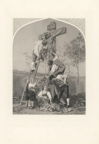 La Fête-Dieu (after Gustave Brion) av Jean-Pierre-Marie Jazet