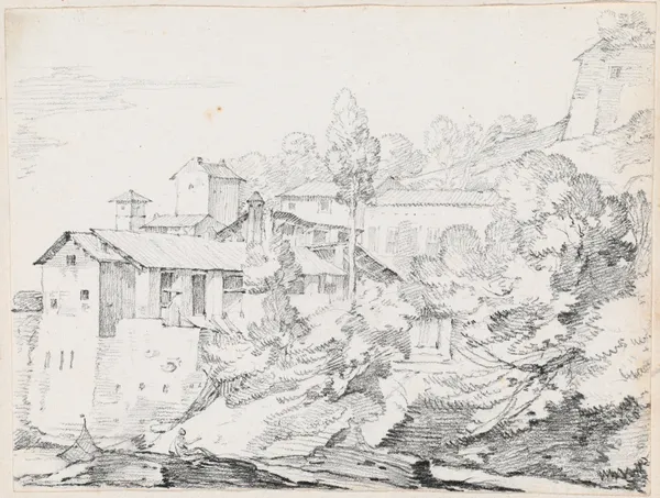 Italian Buildings on a Hillside av Joseph-Marie Vien