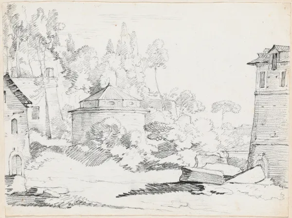 Landscape with the Church of San Teodoro av Joseph-Marie Vien