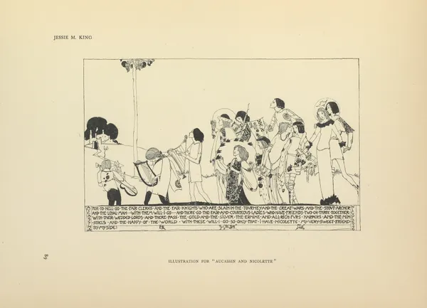 Illustration for Aucassin and Nicolette av Jessie Marion King
