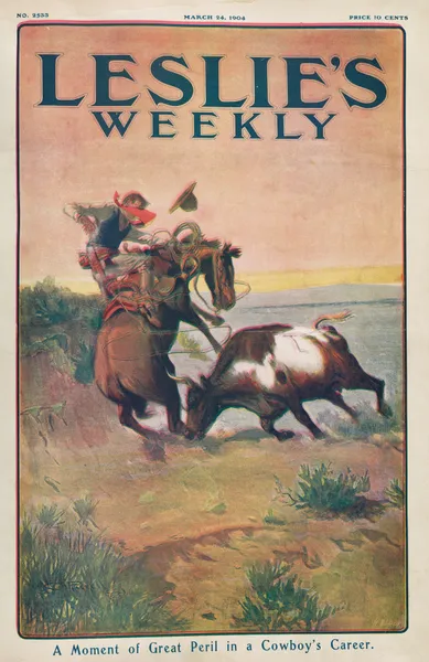 A moment of great peril in a cowboy’s career av Charles Marion Russell