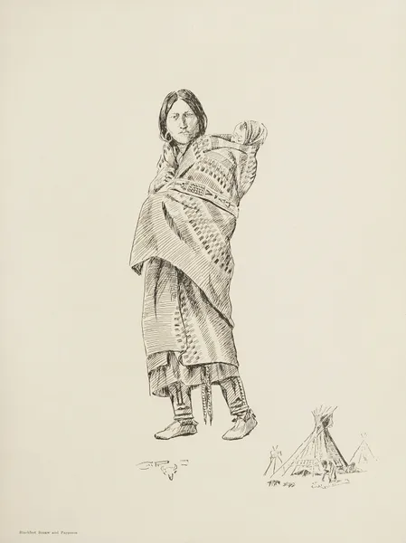 Blackfeet Squaw and Pappoose av Charles Marion Russell