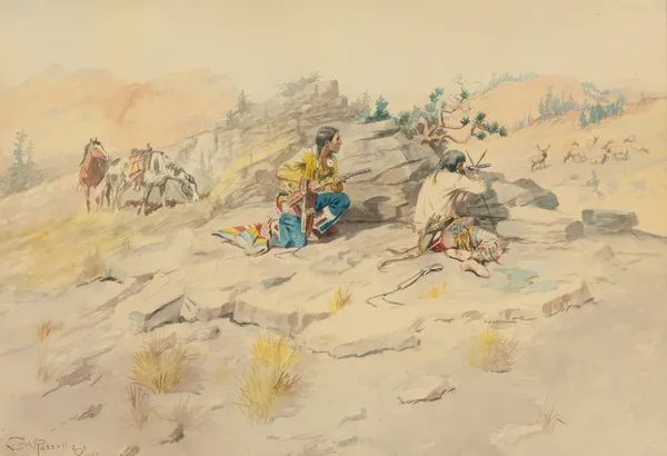 Indians Stalking Elk av Charles Marion Russell