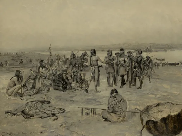 Lewis And Clark Meeting The Mandans (Lewis And Clark Expedition) av Charles Marion Russell