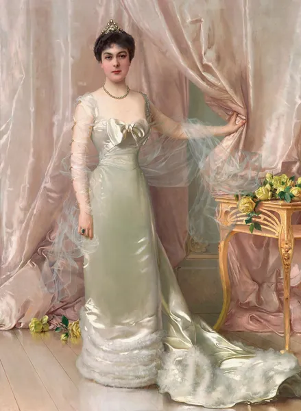 Portrait of Princess Evelyne Colonna di Stigliano av Vittorio Matteo Corcos