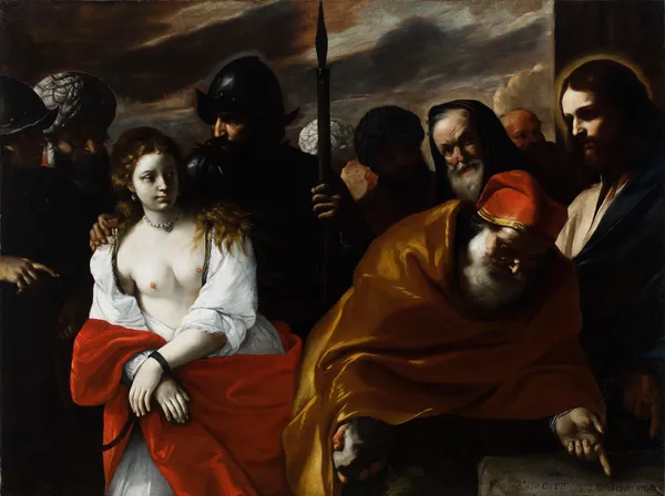 Christ and the Woman Taken in Adultery av Mattia Preti