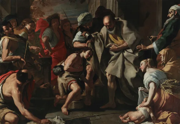 Samuel anointing David av Mattia Preti