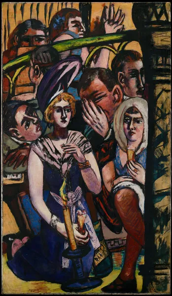 Blind Man’s Buff – Left side of the triptych av Max Beckmann