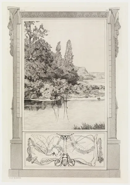 Narcissus und Echo II (Rettungen Ovidischer Opfer, Opus II, Blatt 8) av Max Klinger