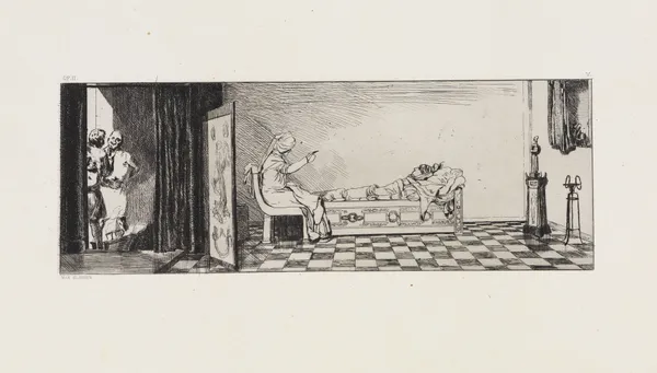 Pyramus und Thisbe IV (Rettungen Ovidischer Opfer, Opus II, Blatt 5) av Max Klinger